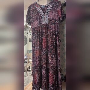 Knox Rose Pink and Black Midi Dress